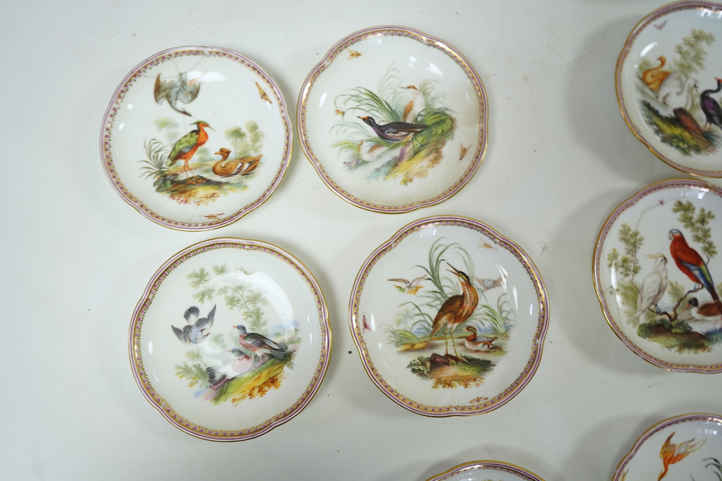 A Coalbrookdale ‘hundred bird’ tea set, mid 19th century, attributed to John Randall
